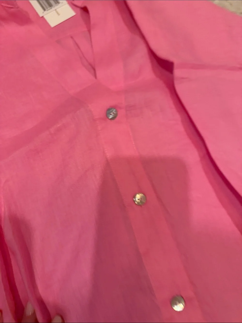 l*space Hot Pink Lightweight Button-Up Swim Coverup